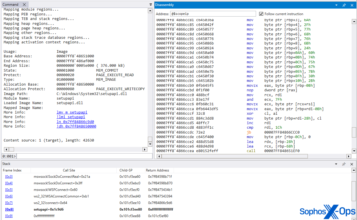 A screenshot of disassembled code