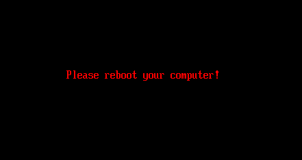 Figure 10. Prompt to reboot victim device after successful disk decryption Figure 10. Prompt to reboot victim device after successful disk decryption