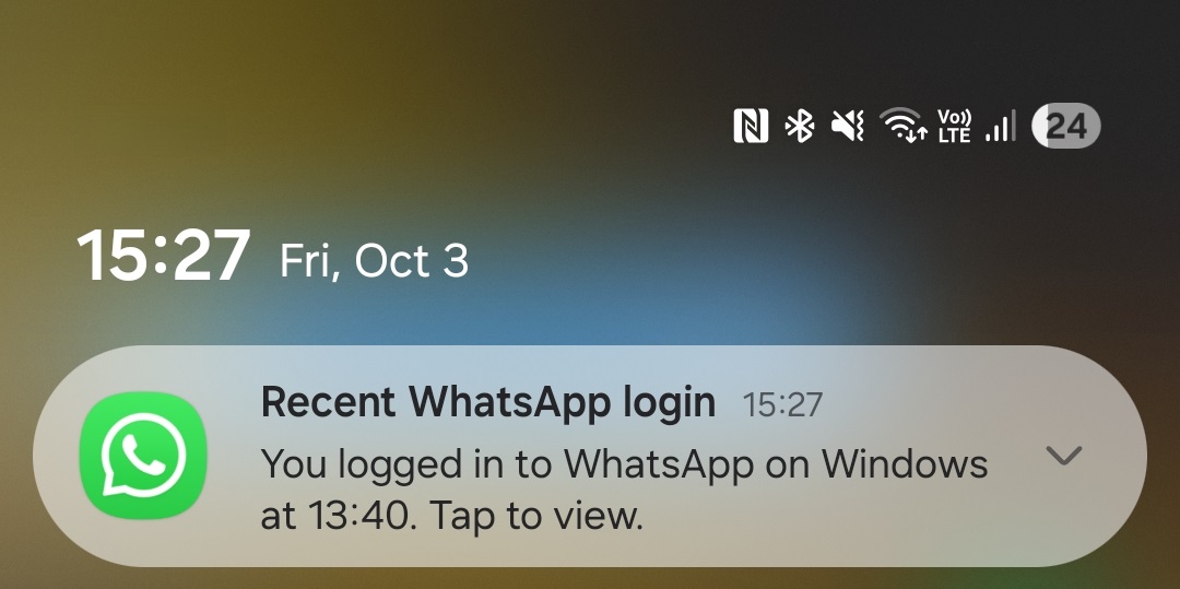 Figure 13. WhatsApp notification